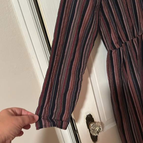 Universal Threads Women's Striped Tie Front Jumpsuit M Long Sleeve Long Sleeve - Picture 12 of 13